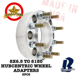 8x6.5 (8x165.1) to 8x180 / 116.7/124.1mm (CHEVROLET/GMC/HUMMER) USA MADE Wheel Adapters Hubcentric x 2pcs.