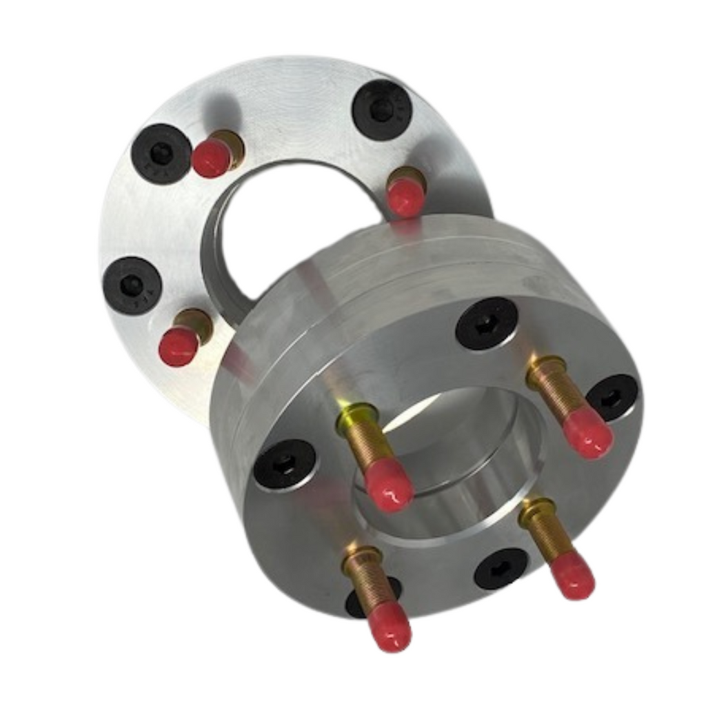 4 Lug To 5 Lug Wheel Adapters – 4x4.25 To 5x4.5, 2" Thick, M12x1.5 Studs, BWA Billet Aluminum, Set Of 4