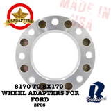 8x170 to 8x170 (FORD) US MADE Wheel Lug Adapters x 2pcs.
