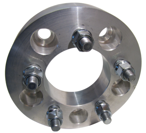 Set Of 4 Wheel Adapters - 5x127 To 5x114.3, 25mm (1") Thick, Silver Aluminum