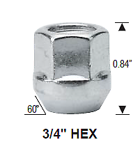 Lug Nuts 7/16x20 Open End Bulge Conical Seat 7/16 inch Lugnuts x 24 pieces